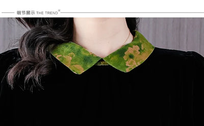 Winter Luxury Velvet Formal Elegant Party Dress Women Korean Vintage