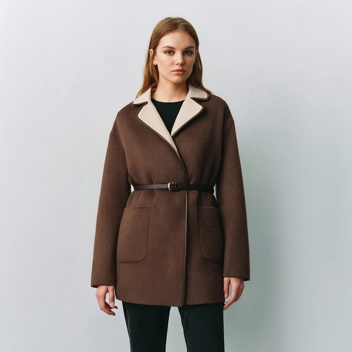 Australian Wool coats autumn and winter new luxury women's Clothing jacket hooded top
