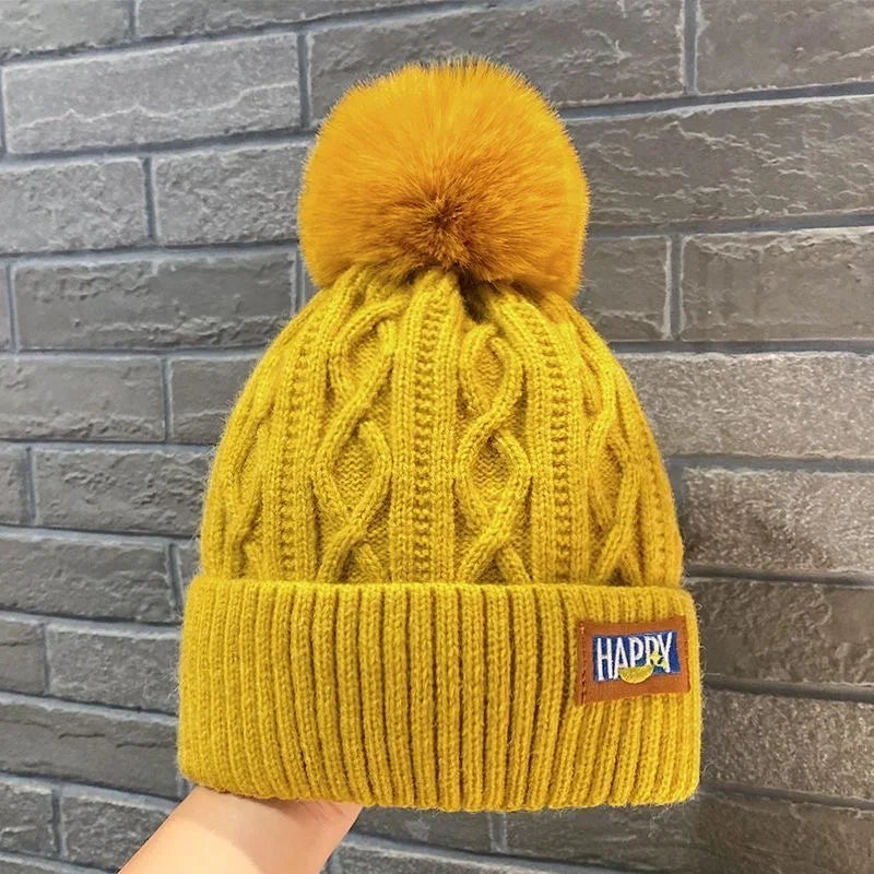 Winter Velvet Wool Hat Thickened Warm Knitted Hat