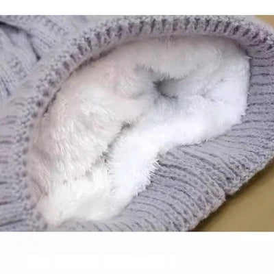 Winter Velvet Wool Hat Thickened Warm Knitted Hat