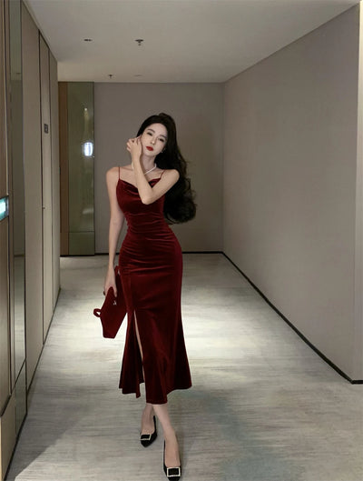 Vintage Sexy Club Prom Red Dresses for Women