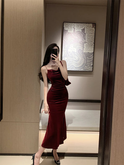 Vintage Sexy Club Prom Red Dresses for Women