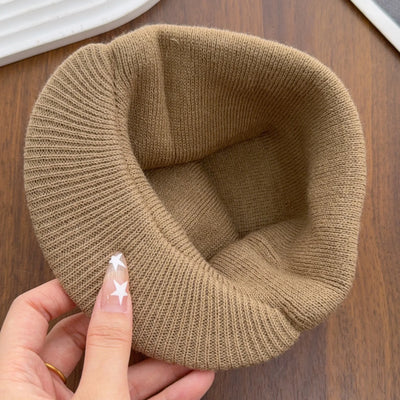 Hats Short-brimmed Woolen Army Peaked Caps Knitted Warm Hat