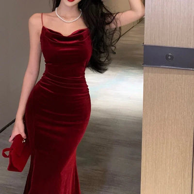 Vintage Sexy Club Prom Red Dresses for Women