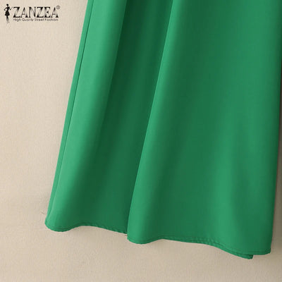 Office Casual Loose Short Sleeve Playsuits Solid Color Wide Leg Jumpsuits