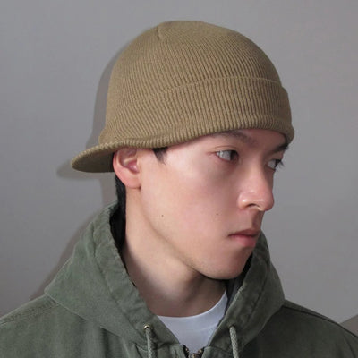 Hats Short-brimmed Woolen Army Peaked Caps Knitted Warm Hat