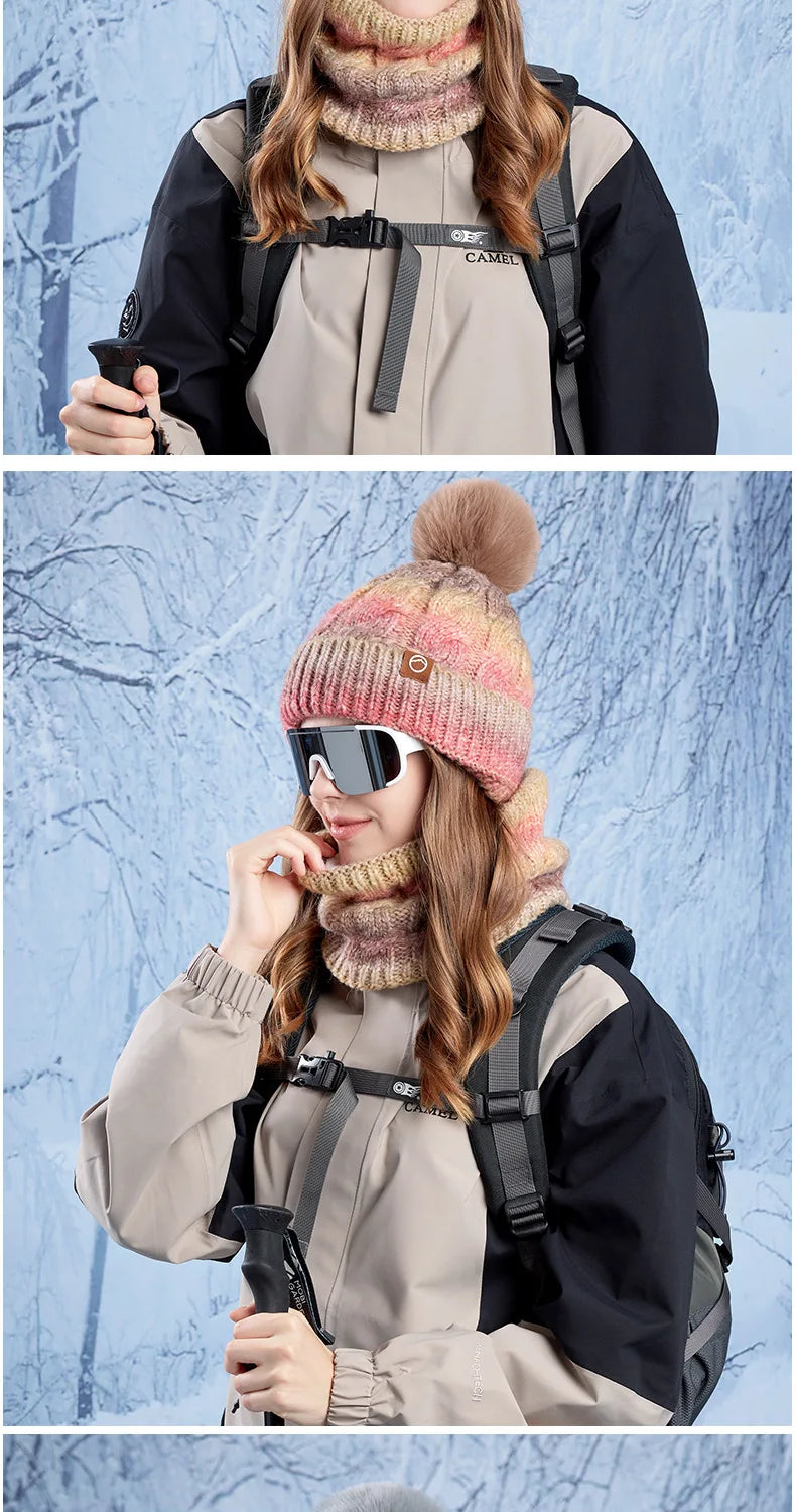 Warm Hat Scarf Two-piece Set Fleece Thickened Gradual