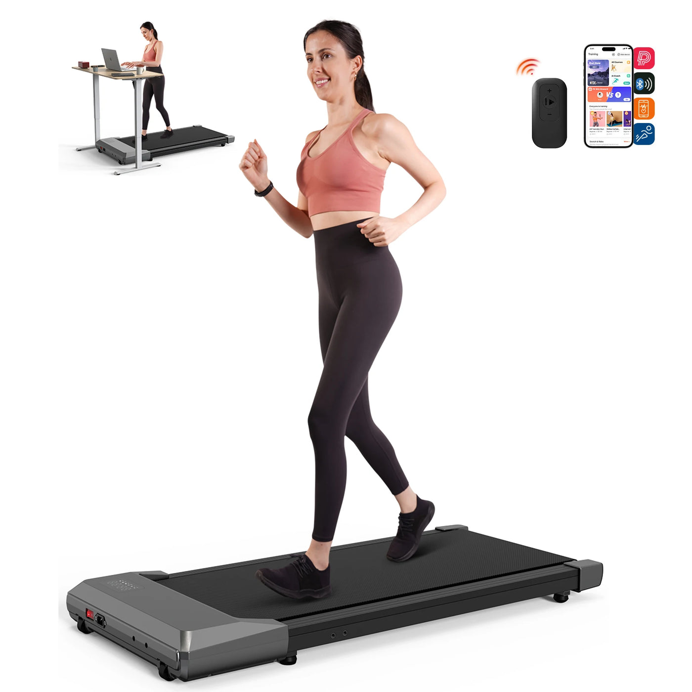 2in1 Run-Walking Pad Small Treadmill for Home&Office
