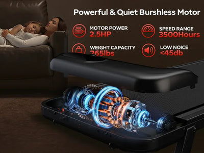 2.5 HP Incline Under-Desk Treadmill, Triple Knee Protection