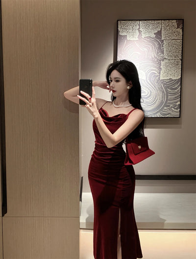 Vintage Sexy Club Prom Red Dresses for Women