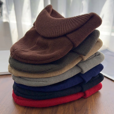 Hats Short-brimmed Woolen Army Peaked Caps Knitted Warm Hat