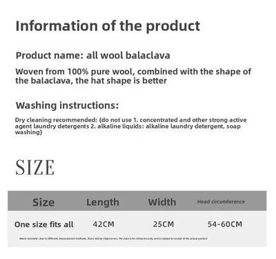 Wool Slouchy Balaclava Winter Hat for Women  Knitted Scarf