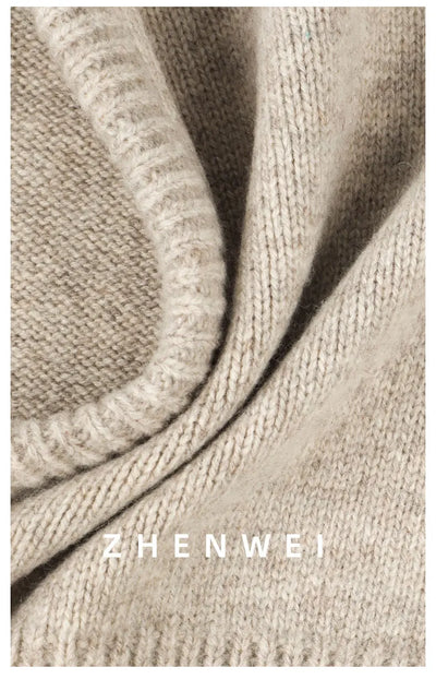 Wool Slouchy Balaclava Winter Hat for Women  Knitted Scarf