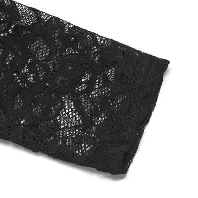 Hollow O-neck Patchwork High-waisted Lace-up Elegant Fashion.