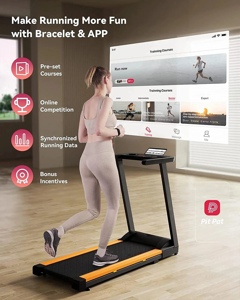 3.0HP Treadmills Electric APP Online Monitoring 7.5MPH Remote Control Foldable