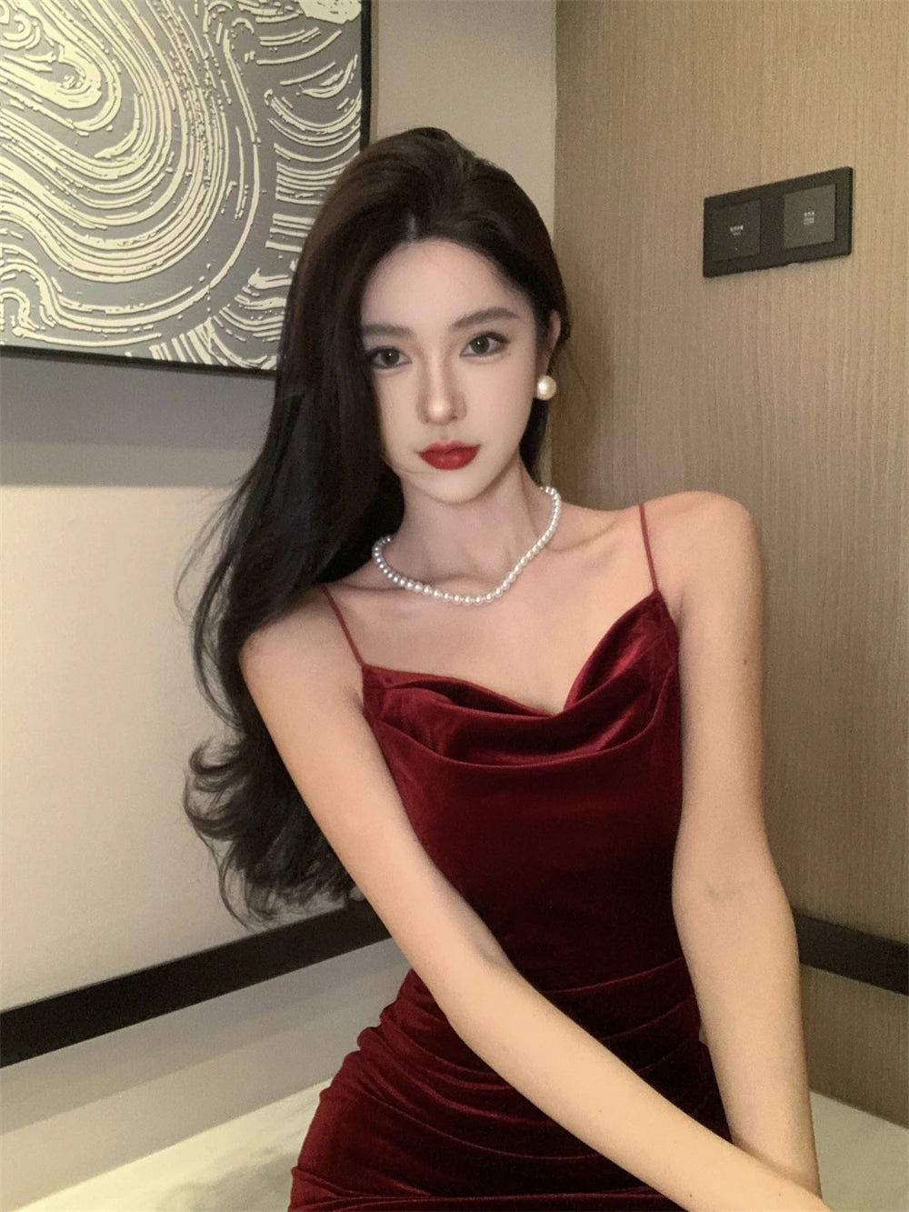 Vintage Sexy Club Prom Red Dresses for Women