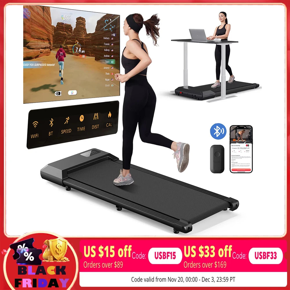 2in1 Run-Walking Pad Small Treadmill for Home&Office