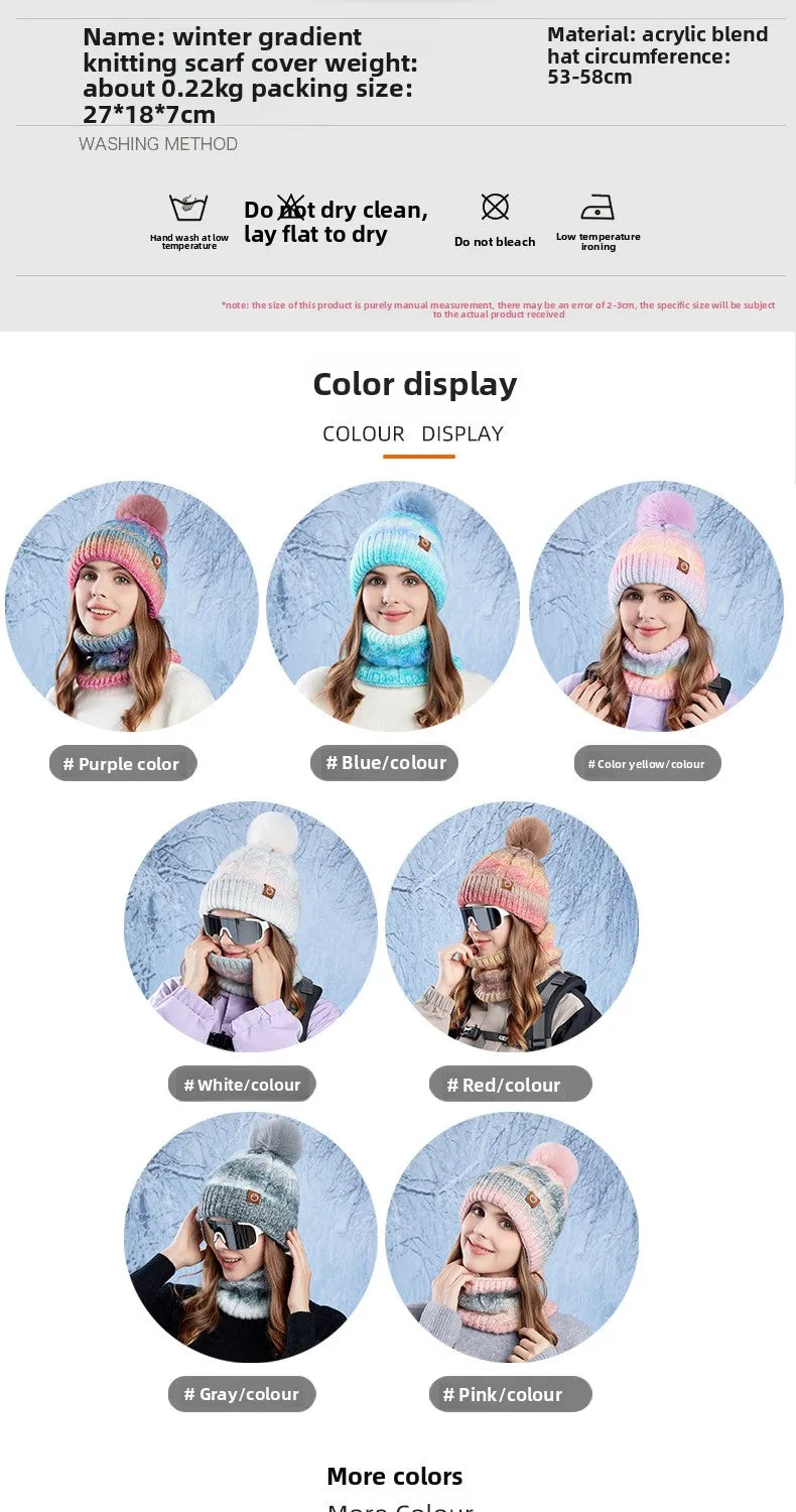 Warm Hat Scarf Two-piece Set Fleece Thickened Gradual