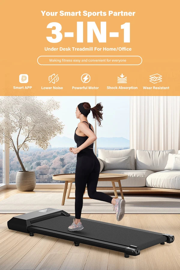2in1 Run-Walking Pad Small Treadmill for Home&Office