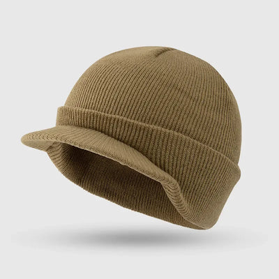 Hats Short-brimmed Woolen Army Peaked Caps Knitted Warm Hat