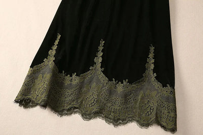 MARYYIMEI Fashion design Women's Dress Lace Splicing Long-Sleeved Beading Pretty Slim-Fit Hip Wrap Elegant Velvet Dresses