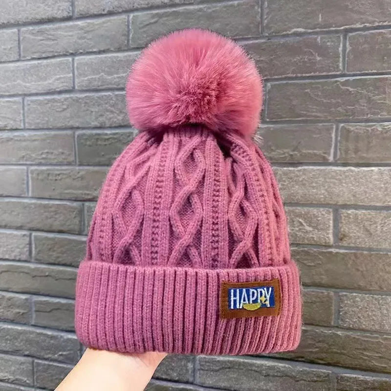 Winter Velvet Wool Hat Thickened Warm Knitted Hat
