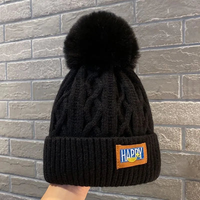 Winter Velvet Wool Hat Thickened Warm Knitted Hat