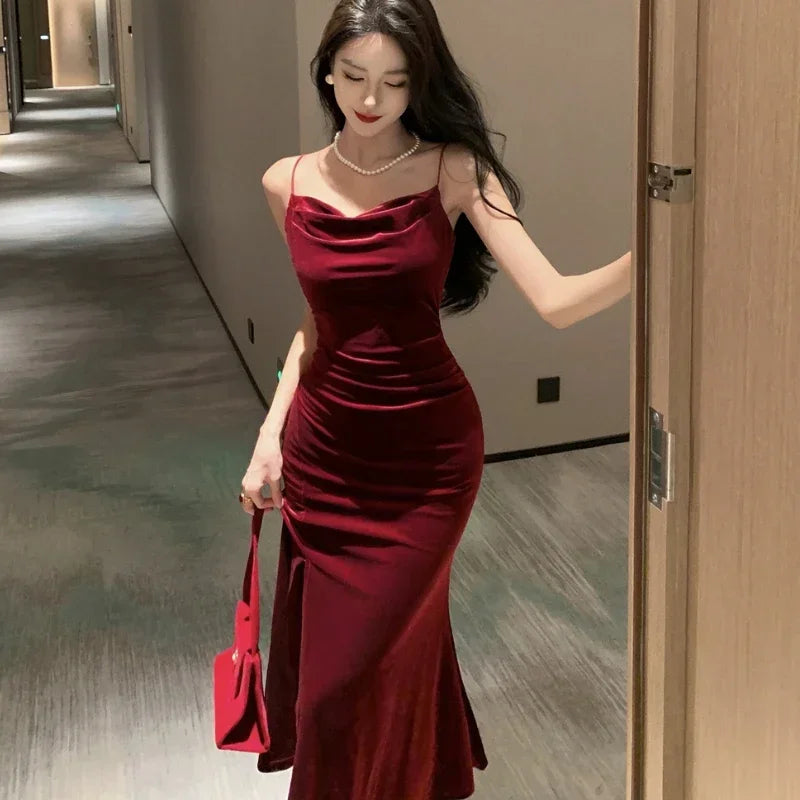 Vintage Sexy Club Prom Red Dresses for Women
