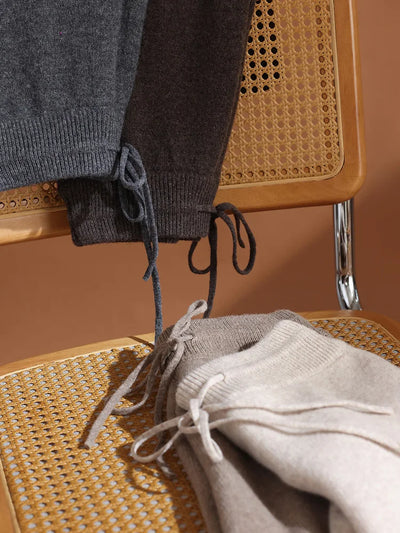 Merino Wool Pants Knitted Cashmere Shorts Trousers Above Knees