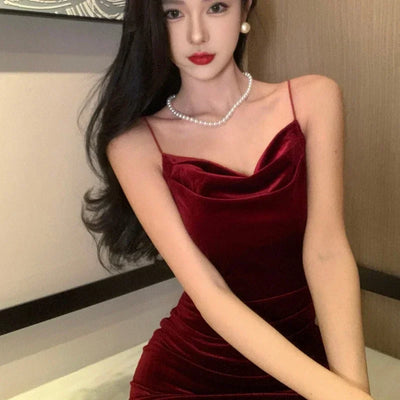 Vintage Sexy Club Prom Red Dresses for Women