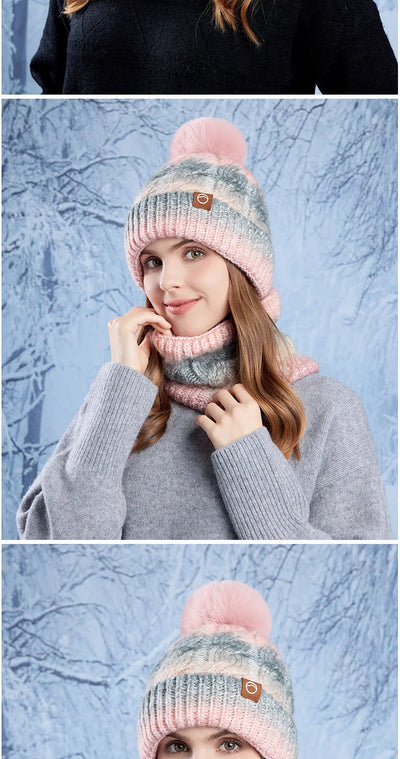Warm Hat Scarf Two-piece Set Fleece Thickened Gradual
