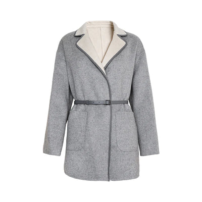 Australian Wool coats autumn and winter new luxury women's Clothing jacket hooded top