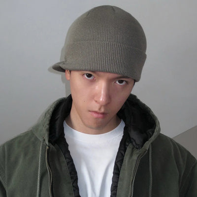 Hats Short-brimmed Woolen Army Peaked Caps Knitted Warm Hat