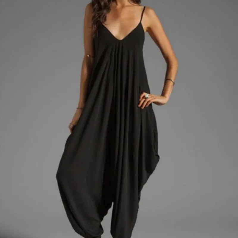 V-Neck Sleeveless Jumpsuits Summer Jumpsuits for Women Full-Length