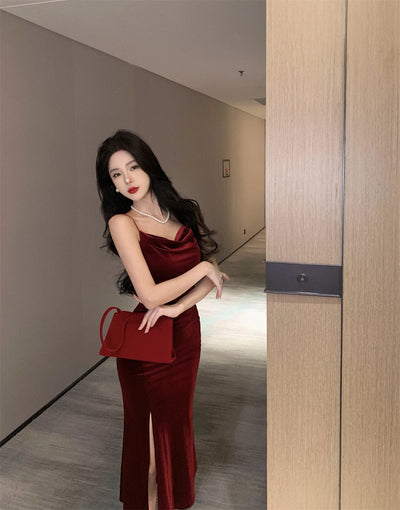 Vintage Sexy Club Prom Red Dresses for Women