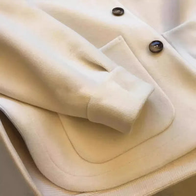 Woolen Coat Vintage Loose Fit Hat Design Thick Korean Style