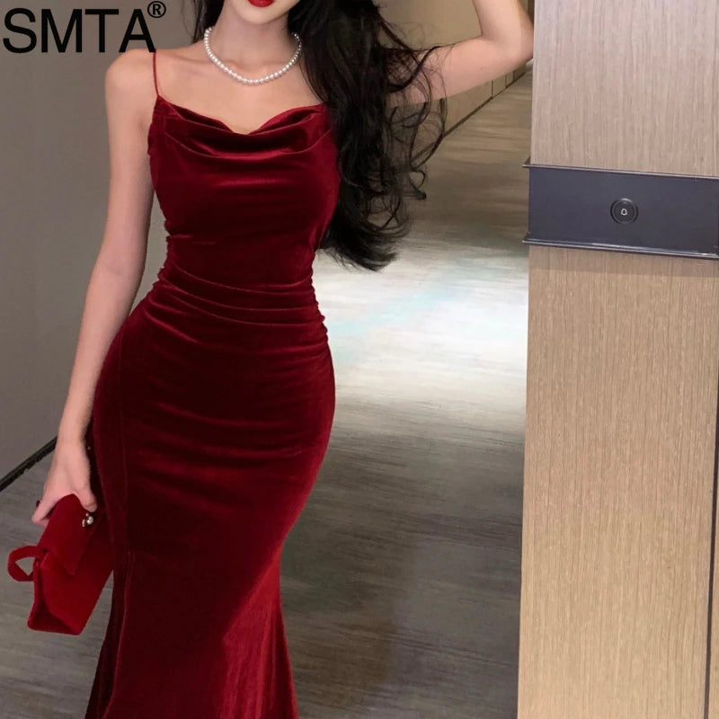 Vintage Sexy Club Prom Red Dresses for Women