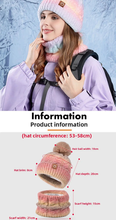 Warm Hat Scarf Two-piece Set Fleece Thickened Gradual