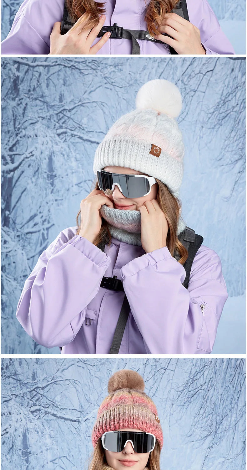 Warm Hat Scarf Two-piece Set Fleece Thickened Gradual