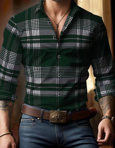 Men's Solid Color Long Sleeve Shirt Breathable 3d Print