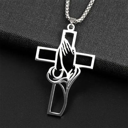 Mens Stainless Steel Pendant Cross Necklace