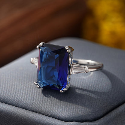 Large Blue Zircon Vintage Women's Ring